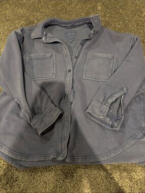 aerie women’s xxs Washed Blue Shirt Jacket